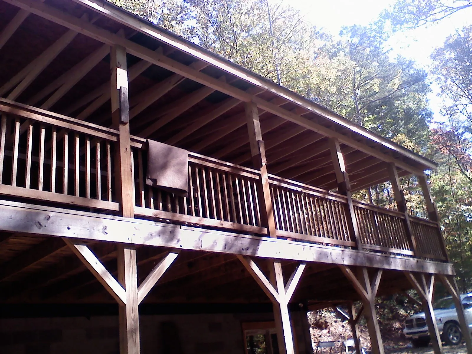 Timber framing under a new elevated porch and deck — Roof Leak Repair in Richmondville by Roofing Brothers